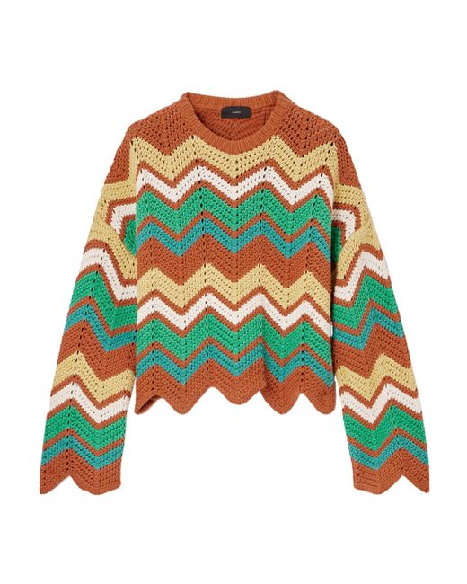 Alanui Green Round-Collar And Long-Sleeved Sweater