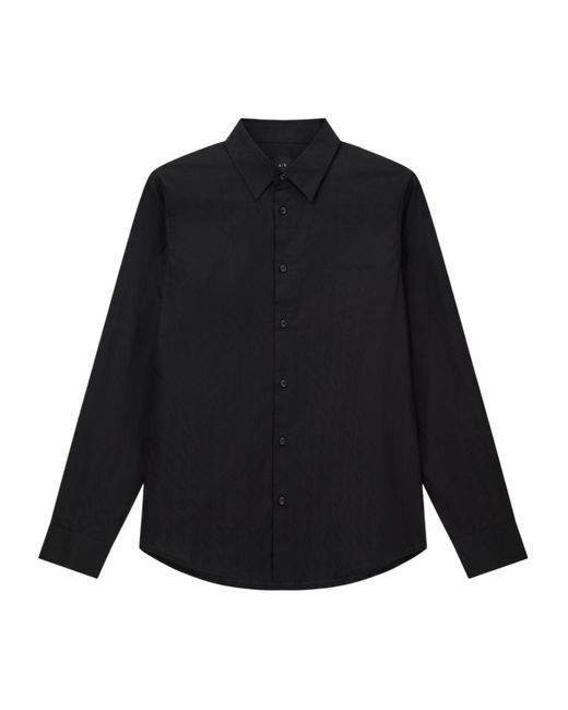 ARMANI EXCHANGE Blue Patterned Buttoned Shirt for men