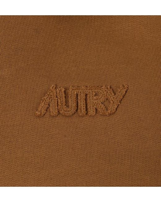 Autry Brown Tonal Logo Hoodie