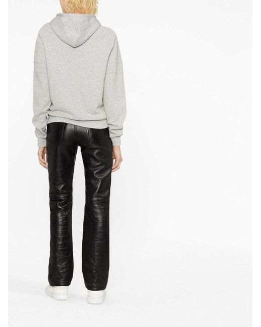 Saint Laurent Gray Premium Hoodie With Drawstring