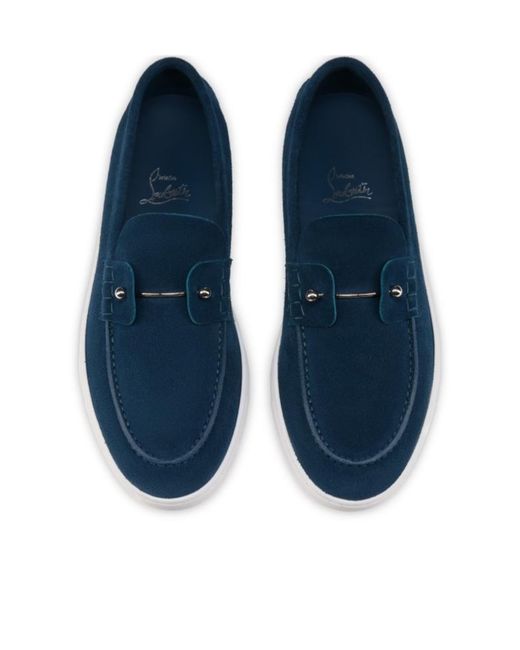 Christian Louboutin Blue Chambeliboat Slip-On Loafers for men