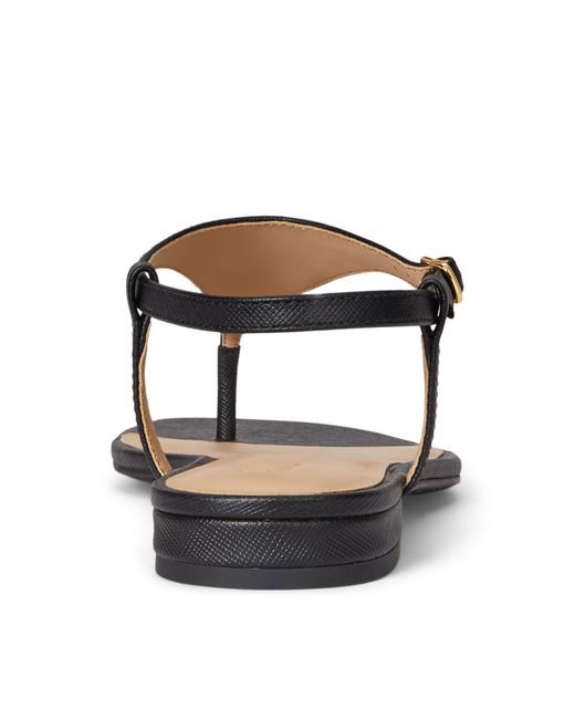 Ralph Lauren Brown Minimalist Flat Sandals