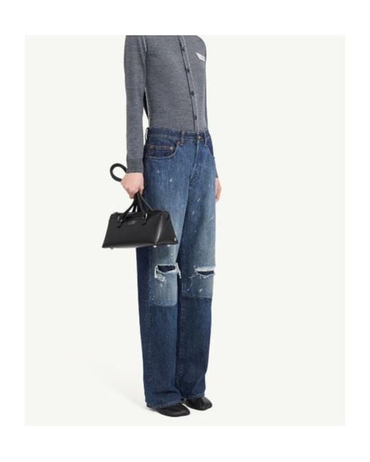 MM6 by Maison Margiela Blue Barrel-Leg Jeans