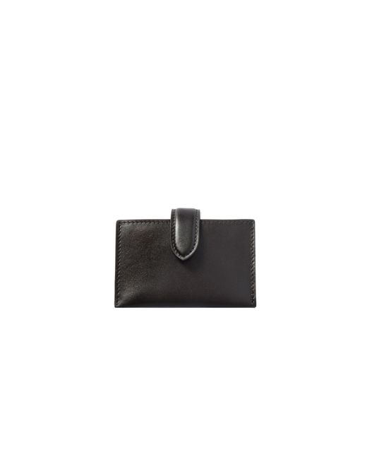 The Row Black Logo-Debossed Leather Cardholder for men