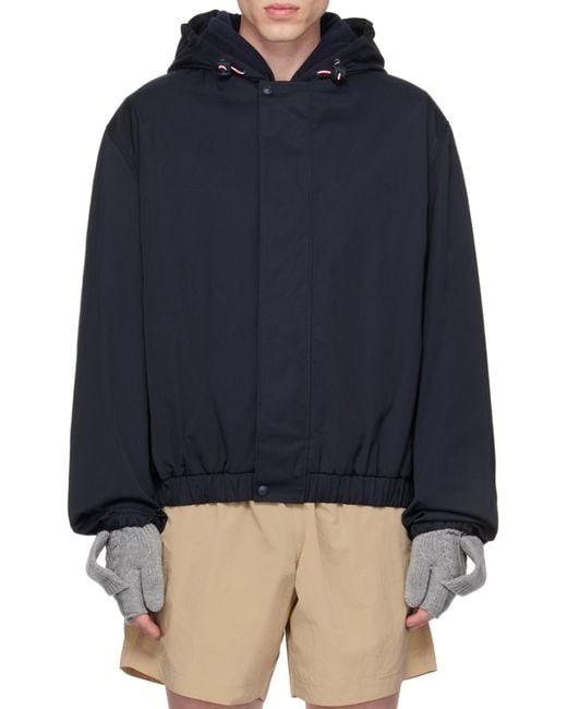 Thom Browne Blue Hooded Jacket for men