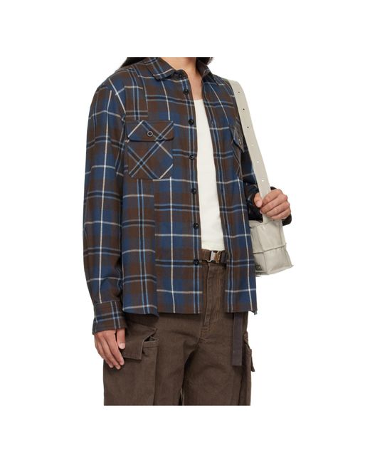 Sacai Blue Plaid Shirt for men