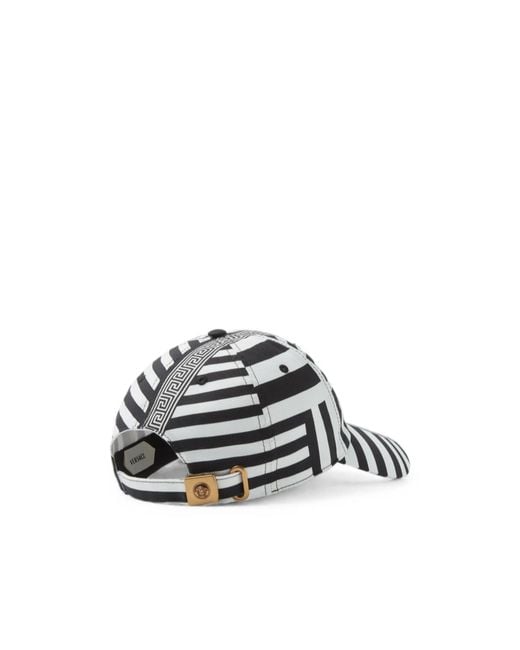 Versace White Greca Print Baseball Cap for men