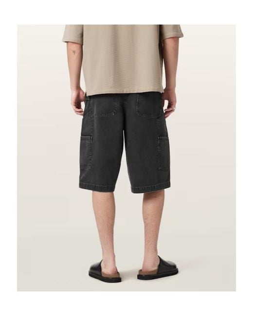 AllSaints Black Jackson Relaxed Fit Cotton Shorts for men