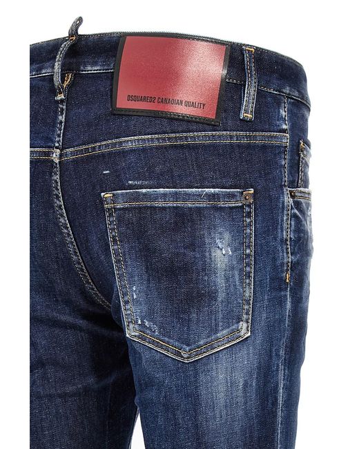 DSquared² Blue Super Twinky Logo Patch Jeans for men