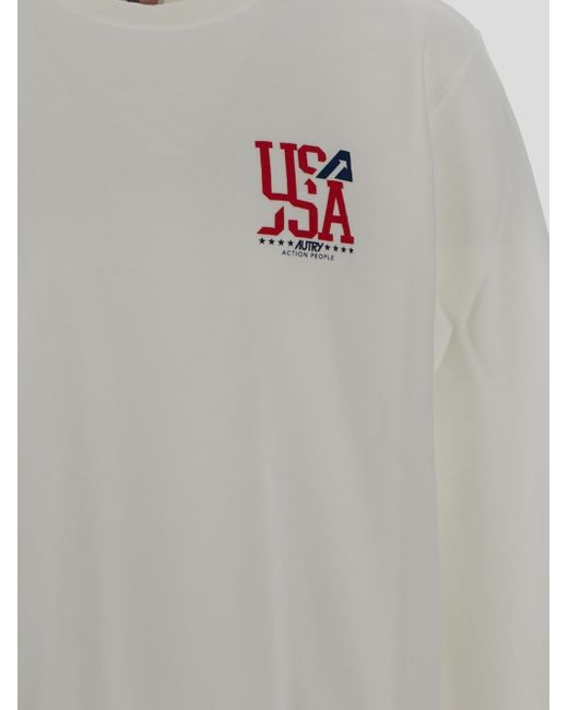 Autry Gray Logo Printed Crewneck Sweatshirt for men