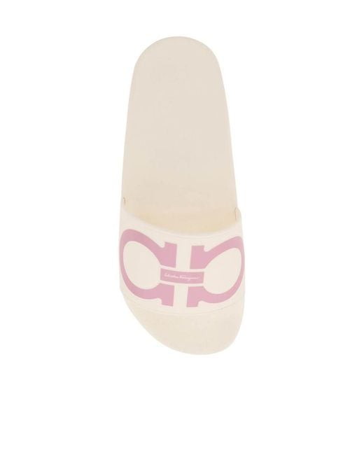 Ferragamo Pink Logo Slippers