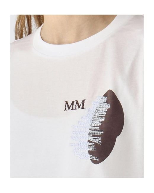 Max Mara White Logo-Print Short-Sleeve T-Shirt