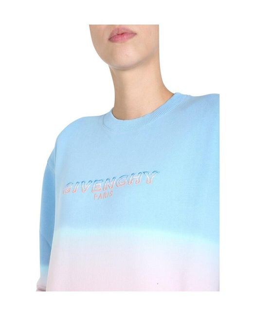 Givenchy Blue Logo Graded Sweater
