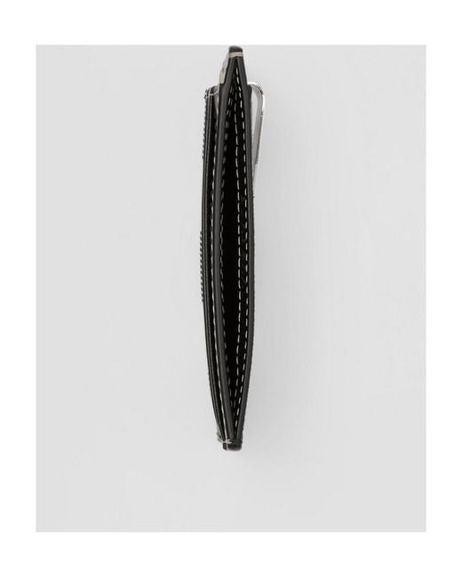 Burberry Black Check-Print Card Case for men