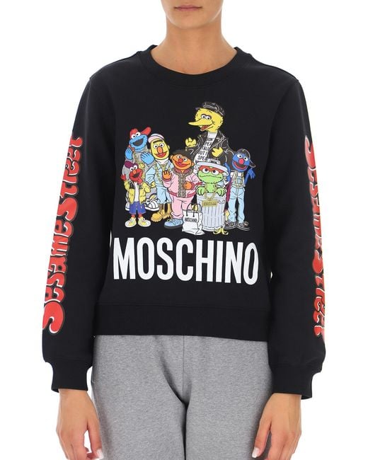 Moschino Blue Round-Necked Logo Sweater