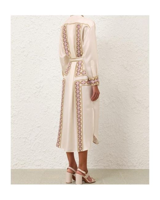 Zimmermann Natural Luna Retro Midi Dress