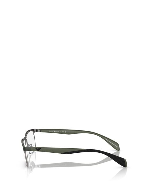 Emporio Armani Metallic Rectangular Frame Glasses for men