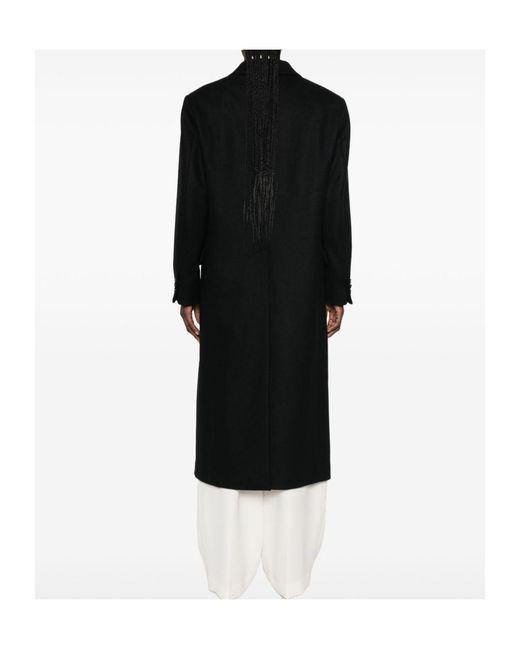 Barena Black Double-Breasted Peak-Lapels Coat