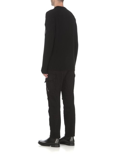 C P Company Black Lens Detailed Cargo Pants for men