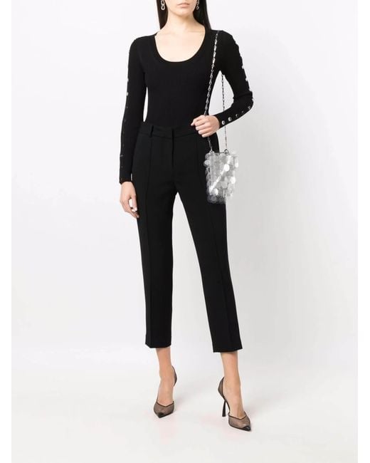 Michael Kors Black Pleated Cropped Trousers