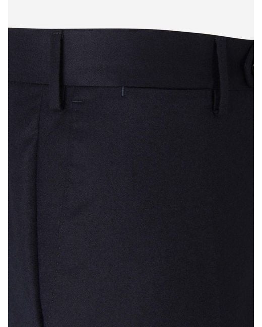 PT01 Blue Slim-Fit Wool Trousers for men