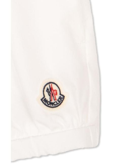 Moncler White Logo-Patch Cotton Bloomers
