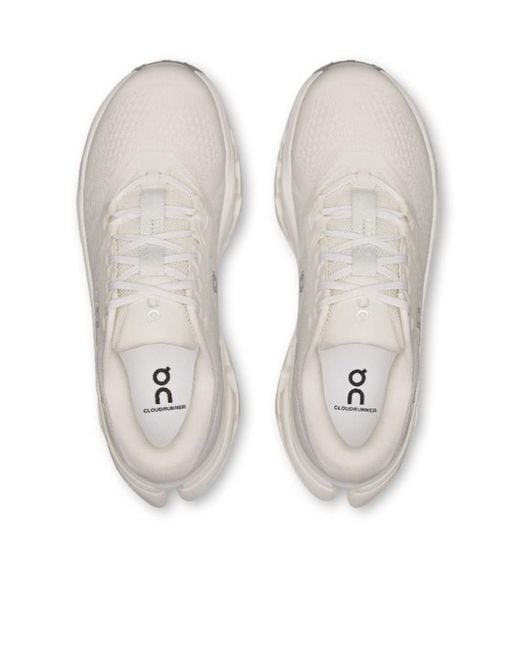 On Shoes White Cloudrunner 3 Mesh Running Shoes
