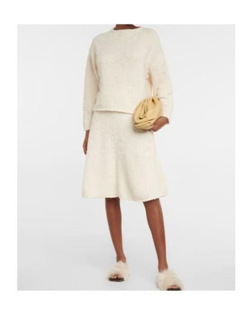 Proenza Schouler White Frayed Cotton-Blend Midi Skirt