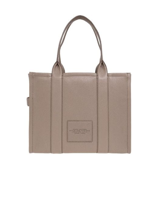 Marc Jacobs Brown Large Logo-Embossed Tote Bag