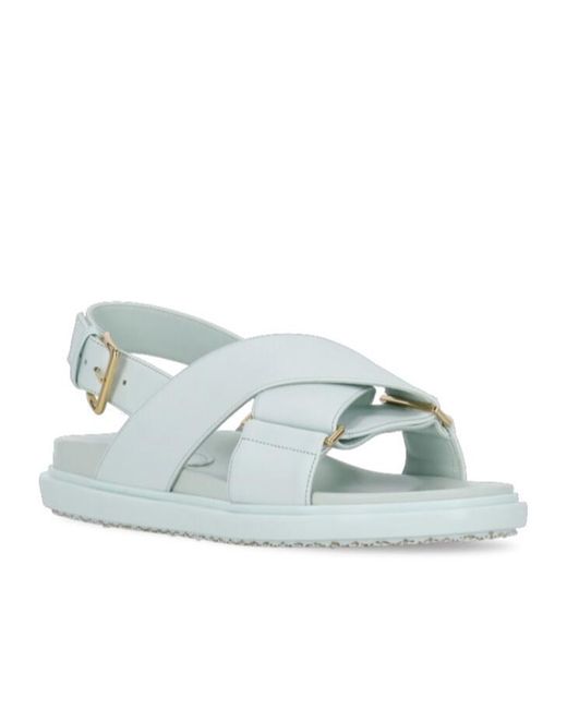 Marni Blue Logo Embossed Buckled Sandals