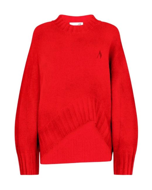 The Attico Red The Asymmetric Hem Knitted Sweater