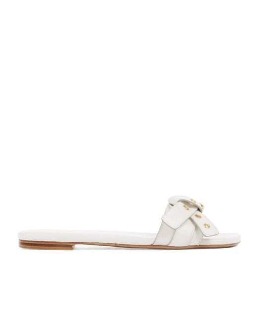 Chloé White Chloé Mae Knot-Detailed Slides