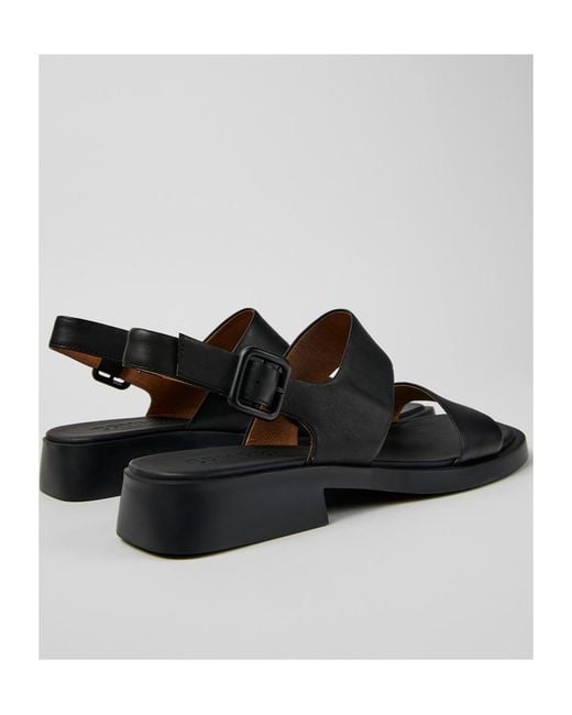 Camper Black Wide-Strap Flat Sandals