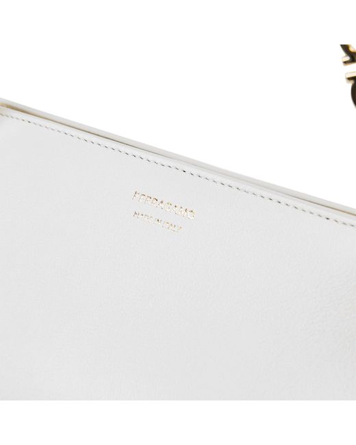 Ferragamo White Minimalist Shoulder Bag
