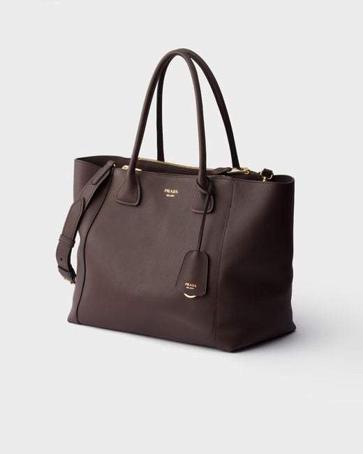 Prada Brown Large Leather Tote Bag