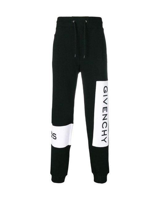 Givenchy Black Logo Stitching Embroidery Sweatpants for men