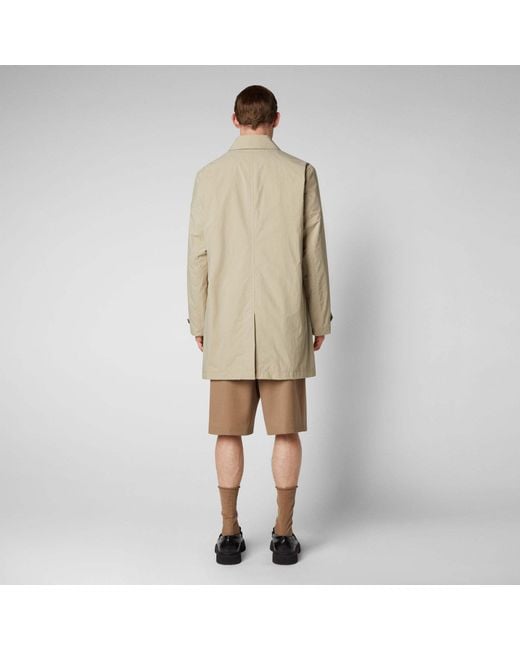 Save The Duck Natural Long-Sleeved Single-Breasted Coat for men