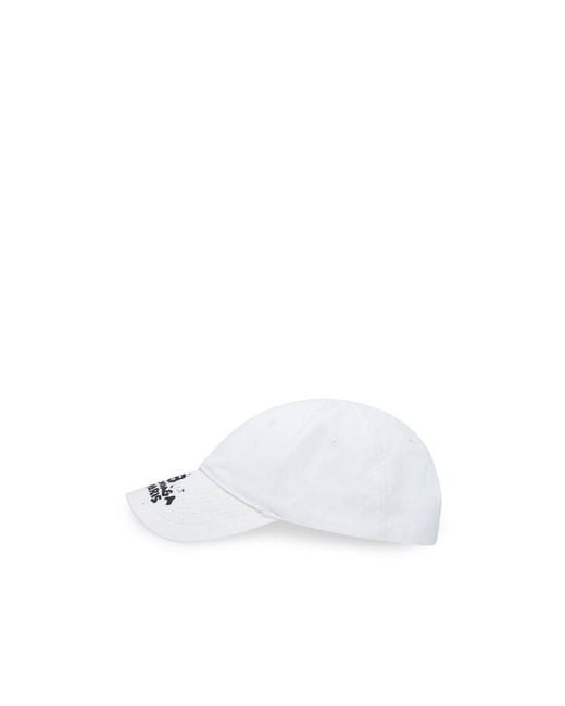Balenciaga White Dirty Baseball Cap for men
