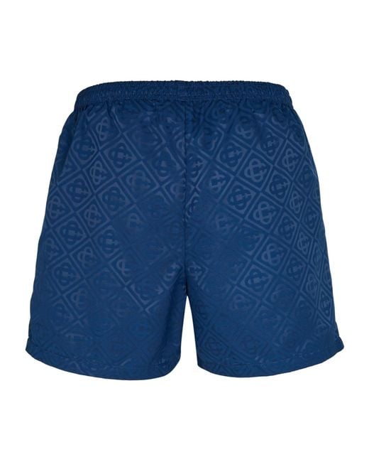 Casablanca Blue Logo-Stamped Swim Trunks for men