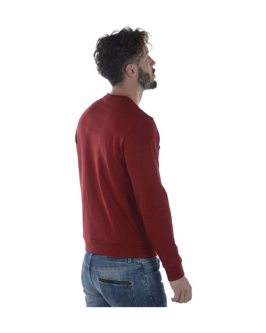 Emporio Armani Red Logo Round-Neck Sweater for men