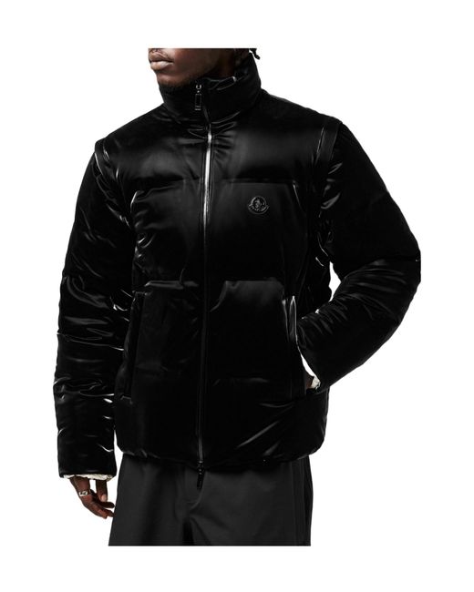 Moncler White Throttle Reversible Down Short Puffer Jacket for men