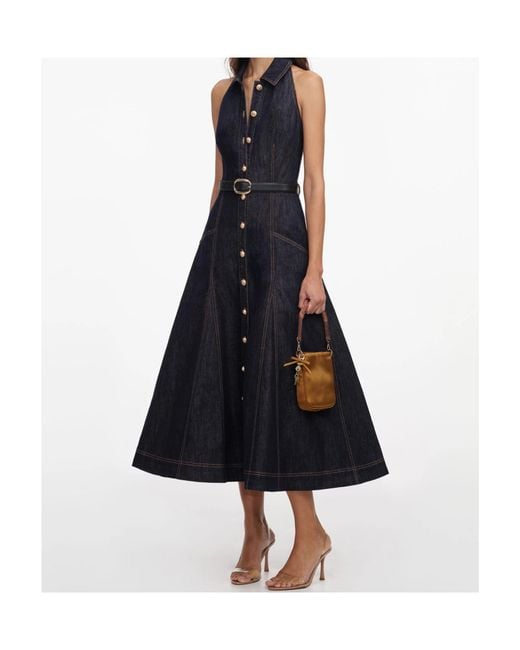 Self-Portrait Blue Denim Midi Dress