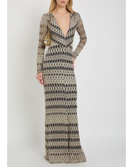 Missoni Gray V-Neck Textured Dress