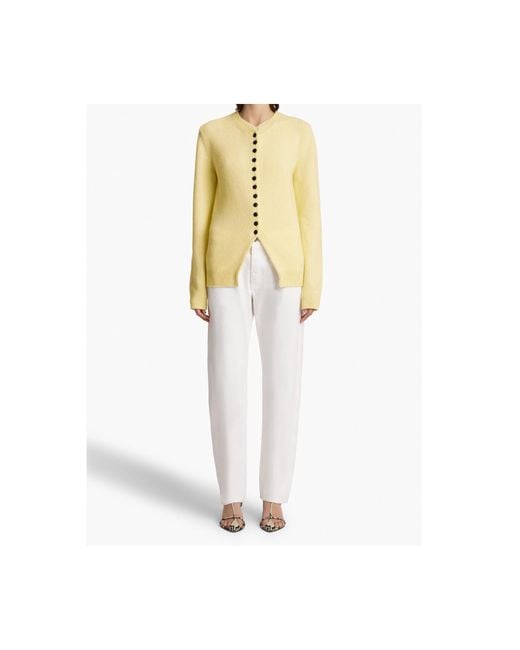 Khaite Yellow Josette Button Cardigan