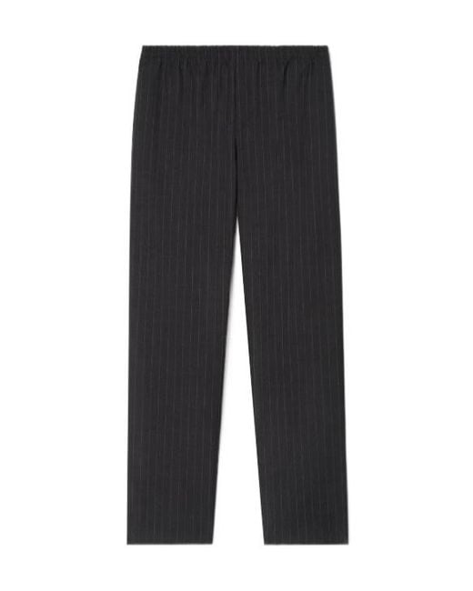 Burberry Gray Pinstriped Wool Track Pants for men