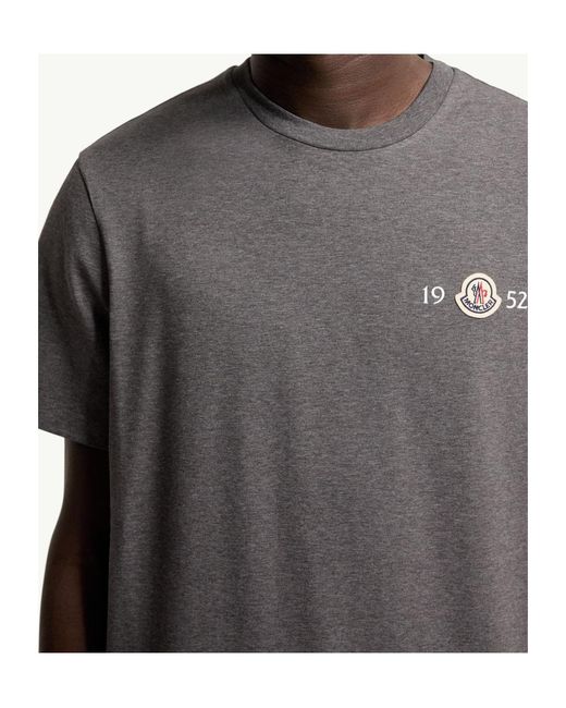 Moncler Gray Logo Cotton T-Shirt for men
