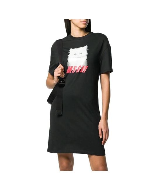 MSGM Black Logo Dress