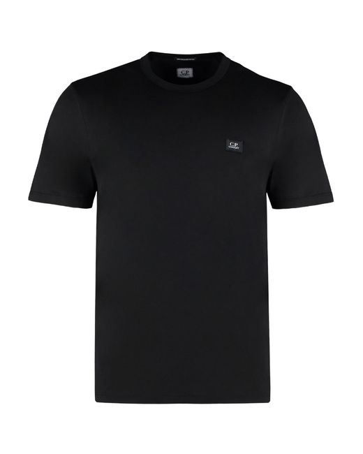 C P Company Black Logo Patch Crewneck T-Shirt for men
