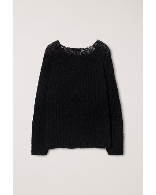 DUNST Black Open-Knit Sweater