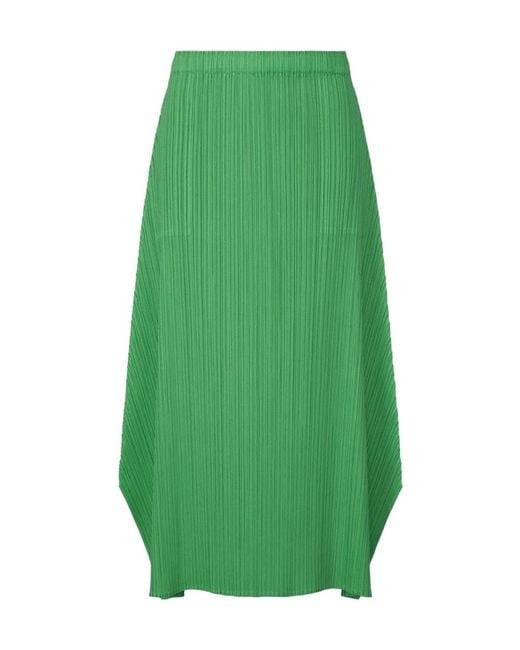 Pleats Please Issey Miyake Green Pleated Skirt